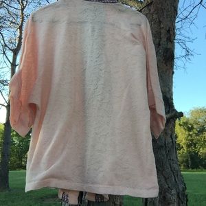 Light pink, printed, cardigan, medium.